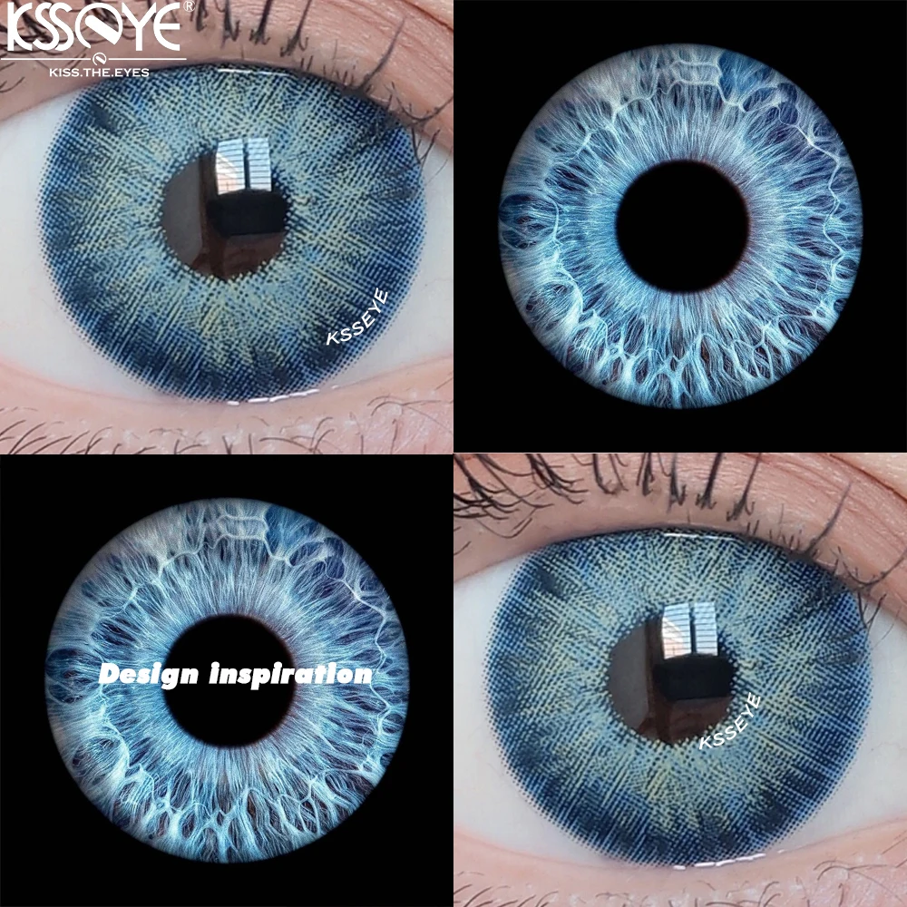 KSSEYE-lentillas de Color azul, lentes de contacto para la belleza de los ojos, 1 par