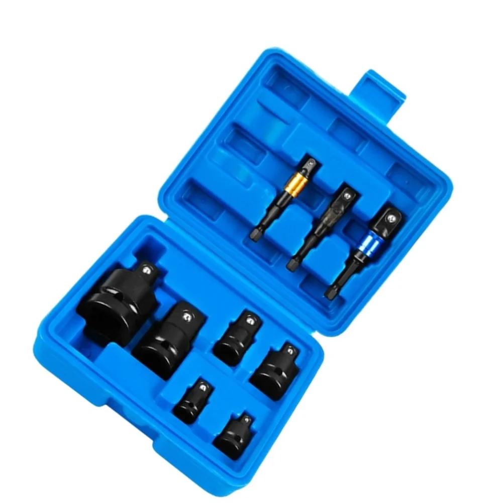 

Chrome Vanadium Steel Adapter Connector Set for Pneumatic For IMPACT Tools with Anti-Slip Bead and Four-Sided Slot Design