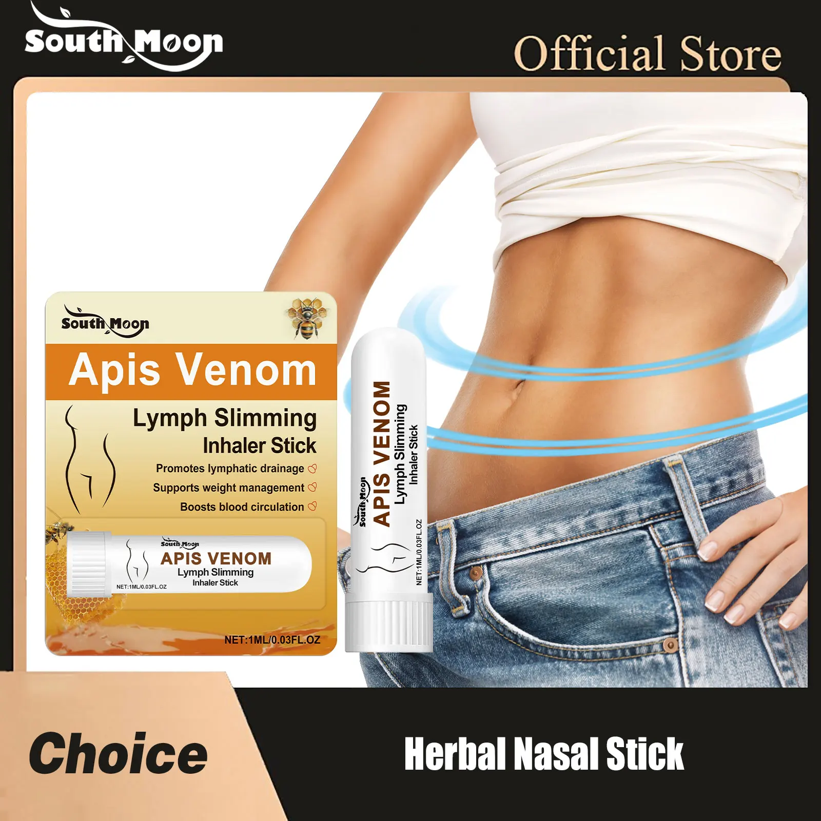 South Moon Herbal Nasal Stick Weight Loss Relieve Respiratory Discomfort Improve Breath Cellulite Fat Burning Nasal Energy Stick