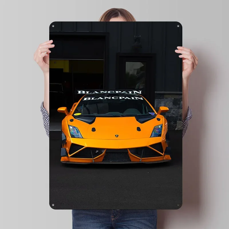 Sports Car Race Car Poster Customized Vintage Metal Signs Wall Art Retro Tin Plaque for Garage Coffee Bar Accessories Man Cave