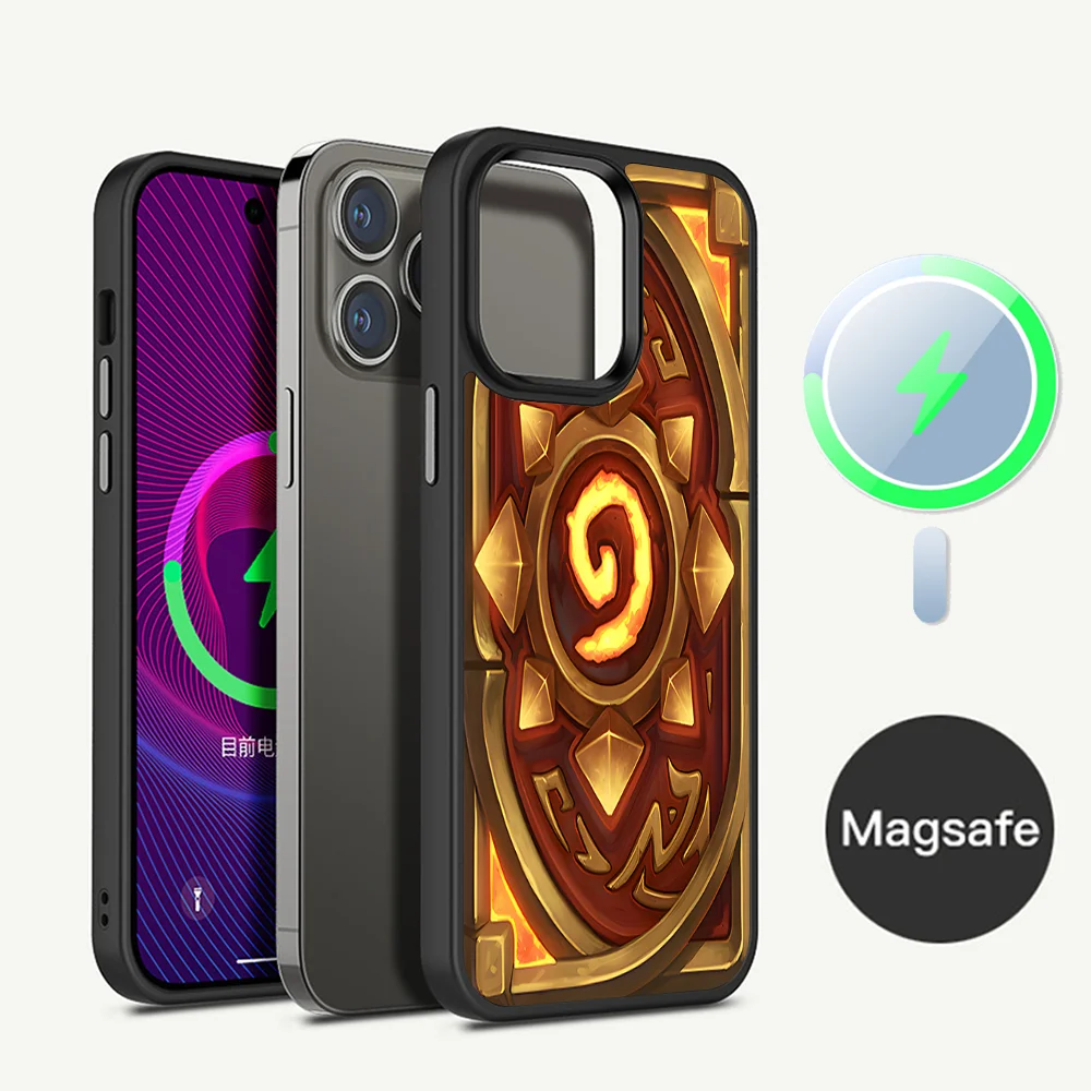 H-Hearthstone Card Backs Phone Case Magnetic Case For IPhone 16 14 13 12 11 15 Pro Max Plus For Magsafe Wireless Charge Cover