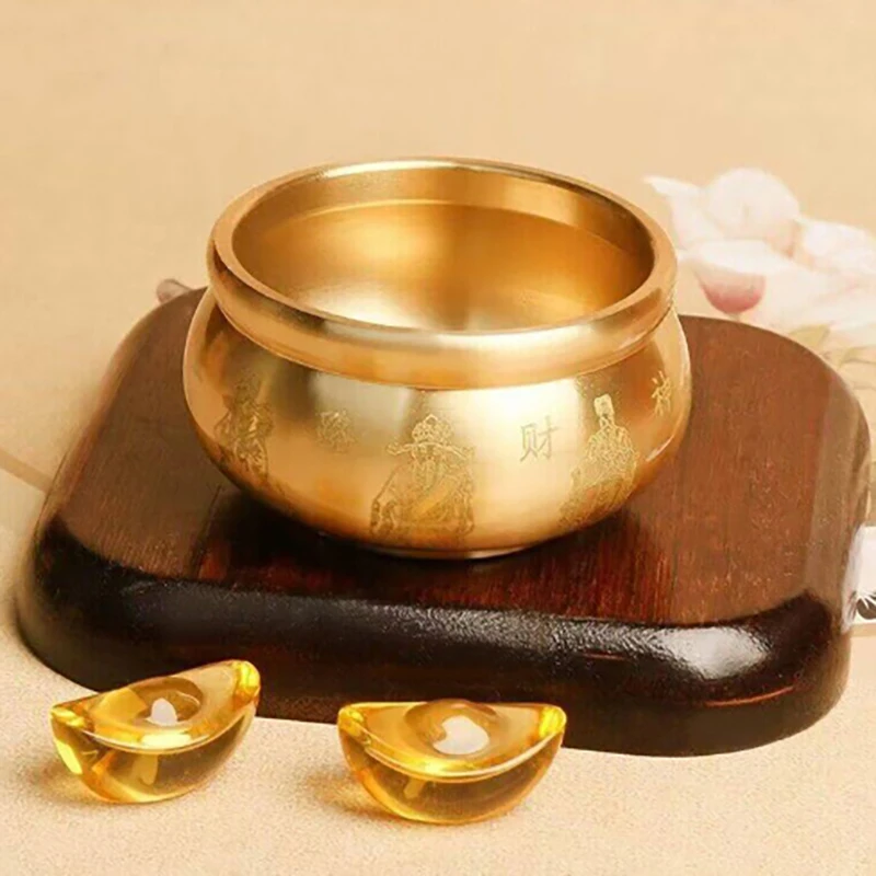 Cornucopia Brass Fortunate Attract Wealth Good Luck Magical Power Treasure Bowls Desktop Small Ornament Home Decor