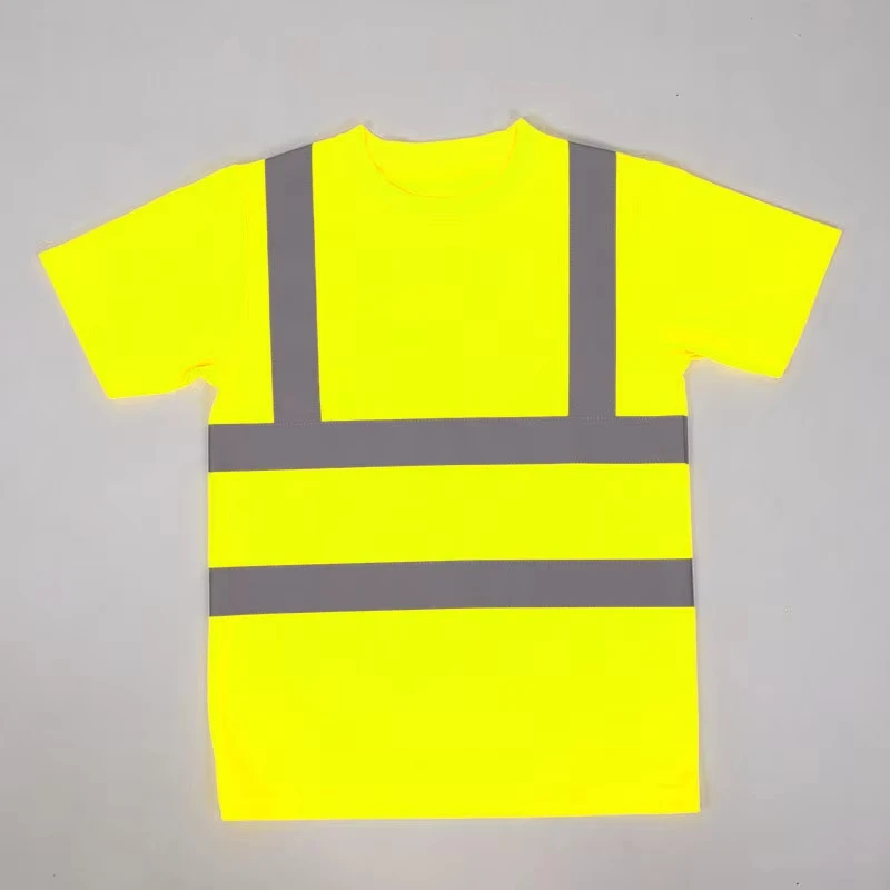 Fluorescent High Visibility Safety T-Shirt Reflective Design Summer Breathable Quick Dry Outdoor Work Shirt 2026