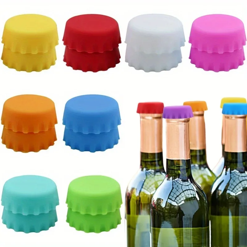 

Silicone Rubber Bottle Caps Reusable Durable Seal Wine Stopper for Brewing Soft Drink Beer Bottles Preservers Access Jigger