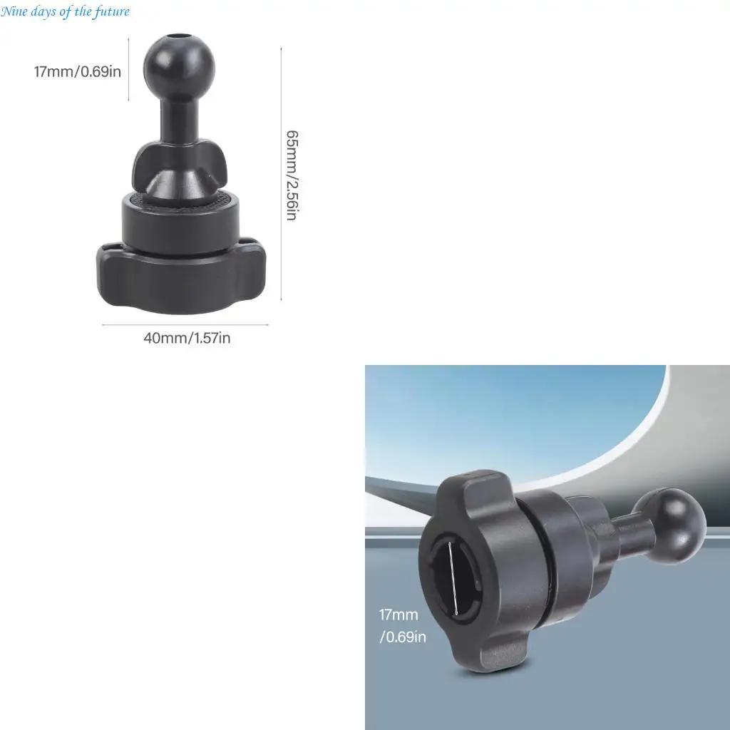 

Vehicle Air Vent Clip 17mm Ball Head Base Support With Button Locking System E65A