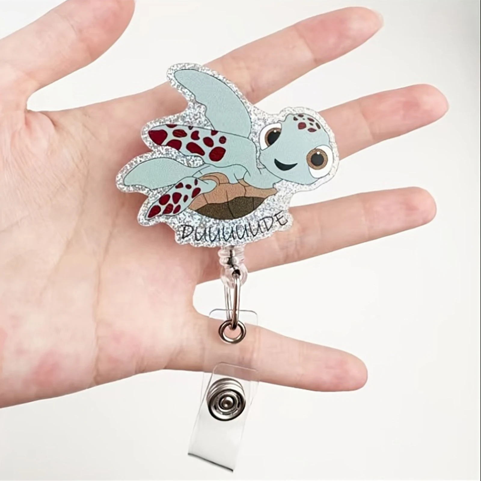 بكرة شارة ممرضة السلحفاة المضحكة، حامل شارة عمل لطيف مع مشبك قابل للسحب، أصدق شارة الأطفال، طالب التمريض