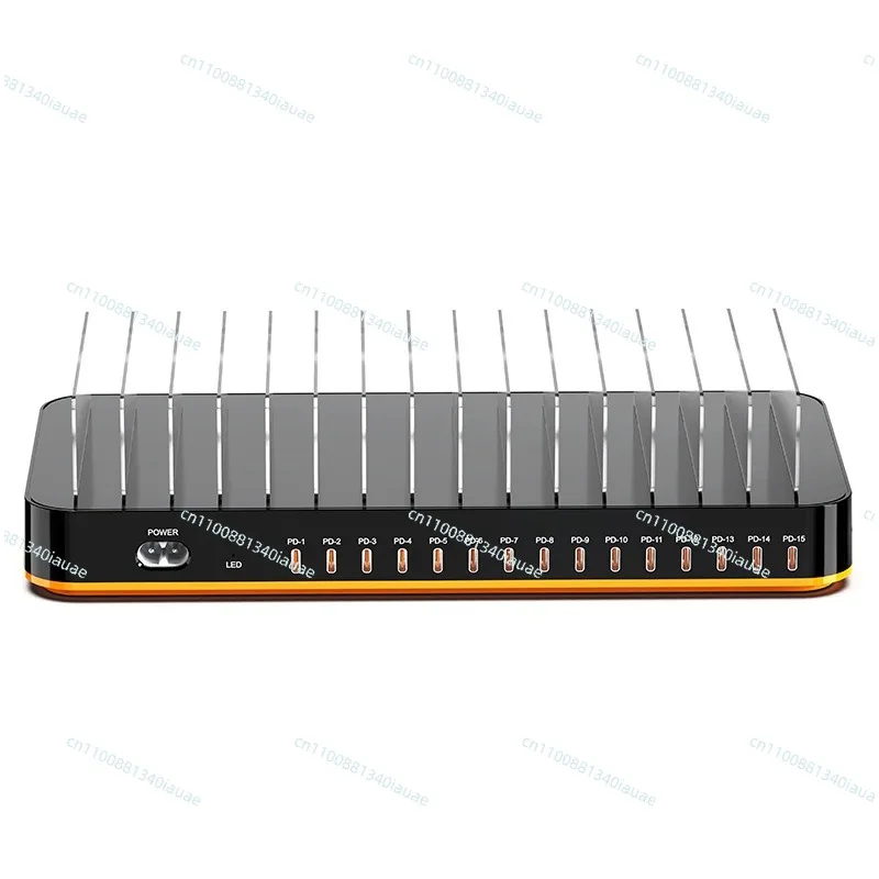 15-Port Type-C High-power 360W Desktop Charger, Multi-port PD Fast Charging, Mobile Phone, Notebook Charging Bracket