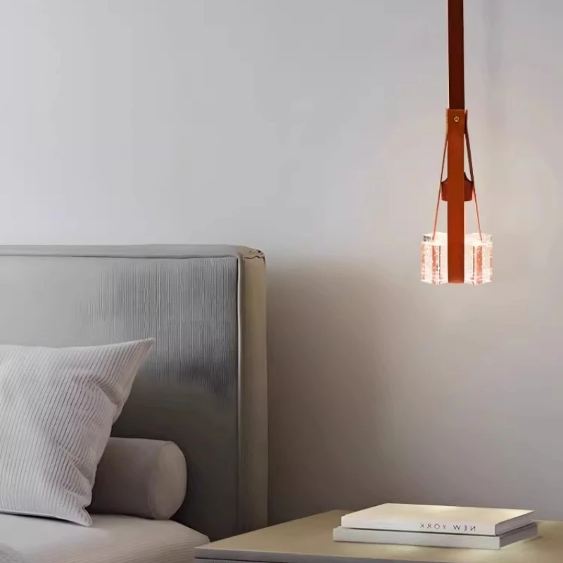 

Crystal bedside chandelier, Nordic modern designer restaurant bar café creative leather