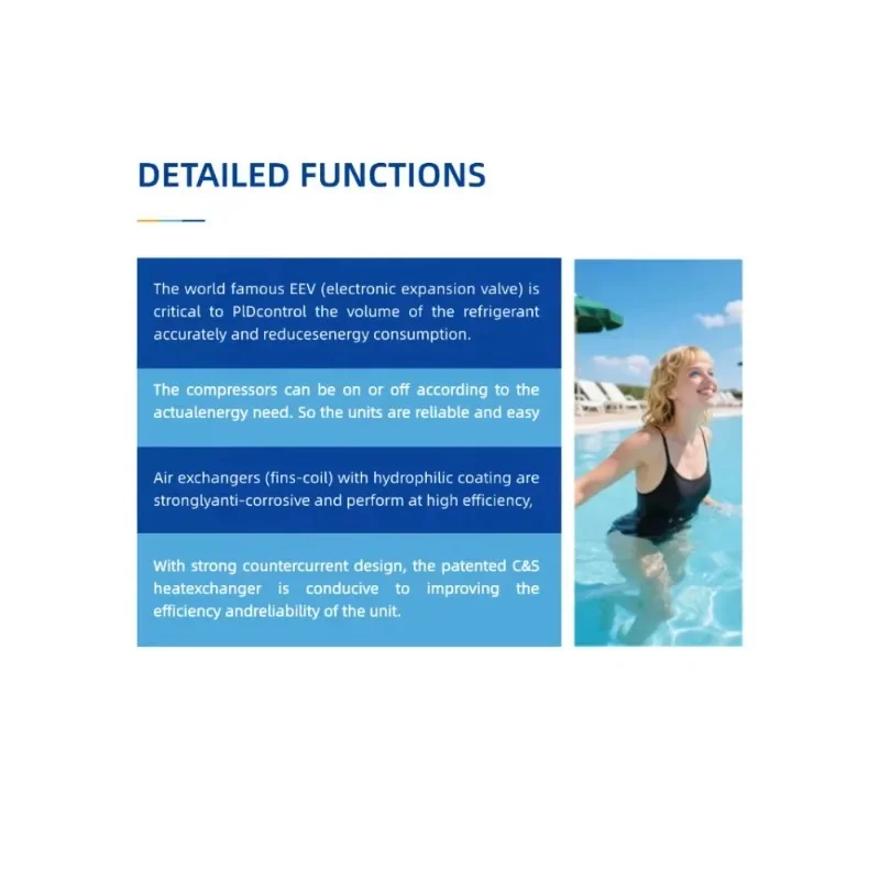 Xiangyin High Temperature Long Lasting Air Source Heat Pump Swimming Pool Heat Pump  Pool Heater