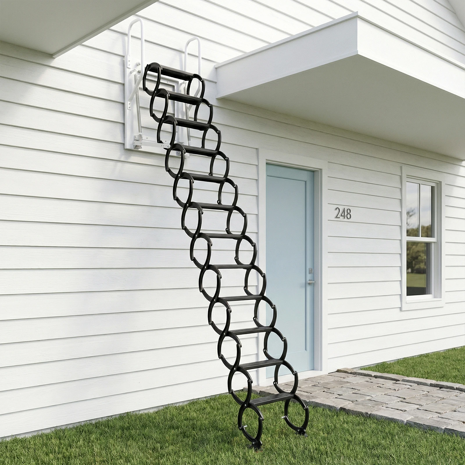 

Hidden Mount Attic Extension Stairs Pull Down System Invisible Telescoping Stairs 440LBS Capacity For Home Duplex Villas