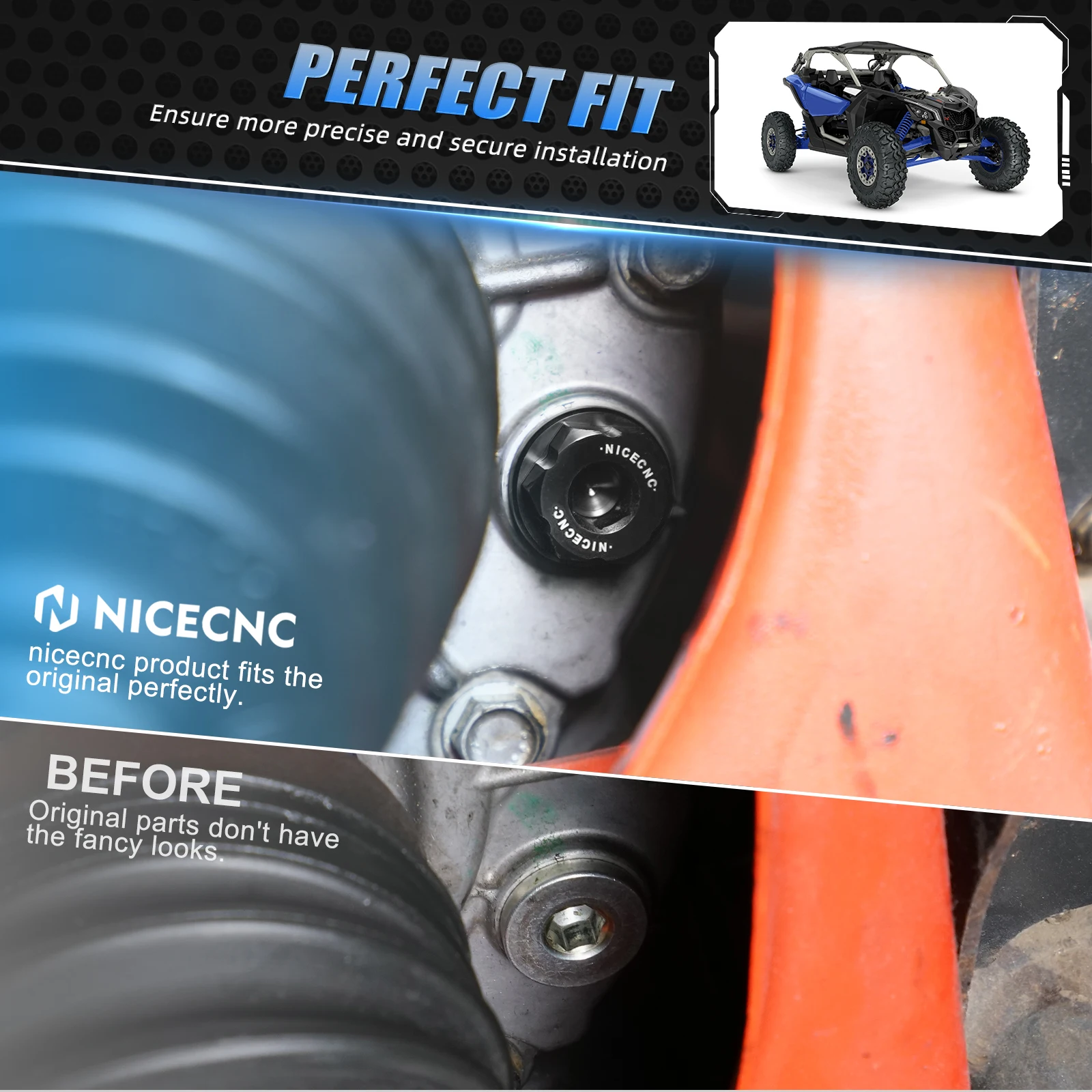 UTV لـ CAN AM قابس تعبئة الزيت المغناطيسي التفاضلي الأمامي أو الخلفي M18X1.5 لـ Maverick X3 المدافع قائد أوتلاندر رايكر #4