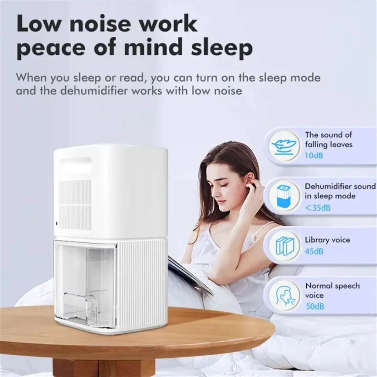 DT77 Small Dehumidifier Home Air Dyer Large Indoor Moisture Remover Silent Air Purification 1.6L Dehumidifier US Plug