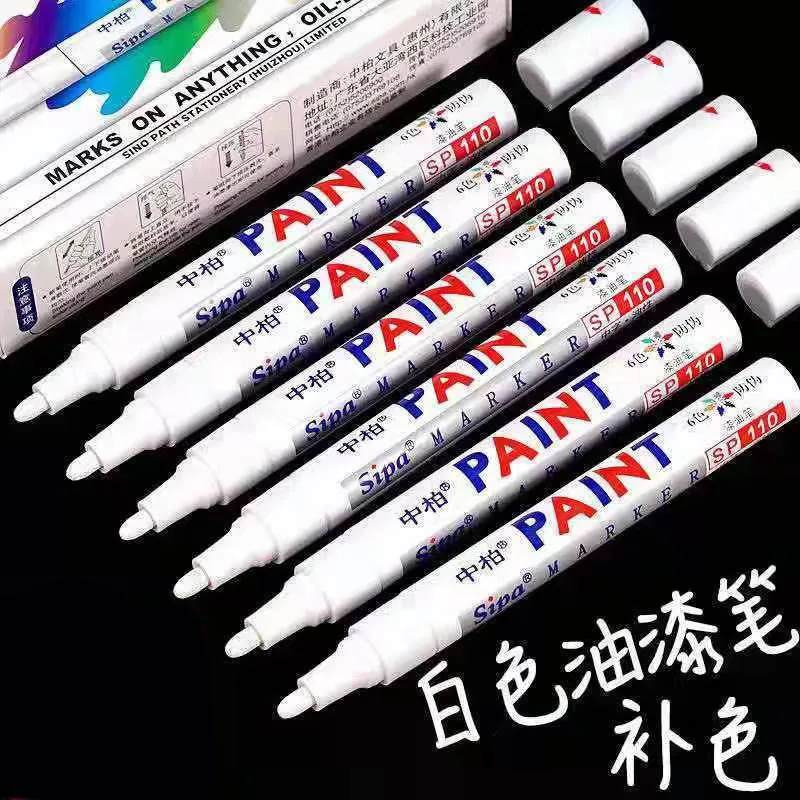 

4/2/1pcs/Lot For Metal Metallic Fill Paint Pen Craftwork Supplies Waterproof Oil Permanent Marker White Color Drawing Tires