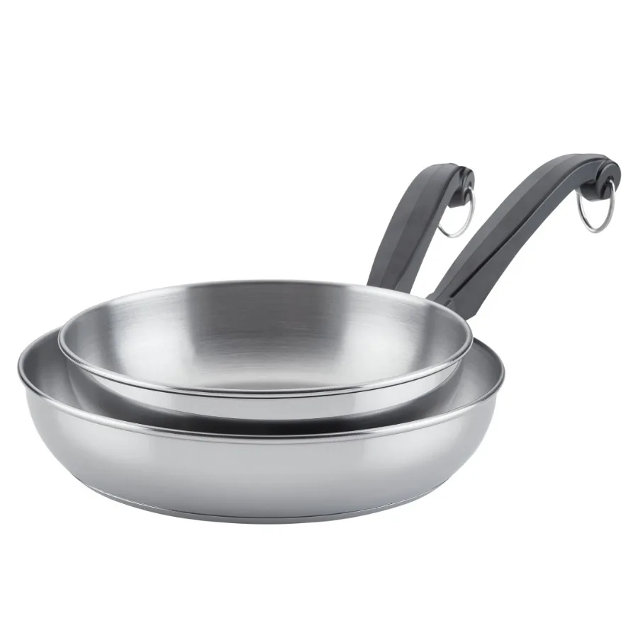 

ic 2-Piece Frying Pan Set - Induction Compatible Metal Utensil Safe Dishwasher Safe Perfect for Versatile Cooking with 8.25-Inc