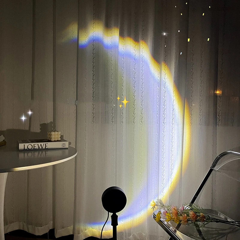 

USB Moon Lamp LED Rainbow Neon Night Sunset Light Projector Photography Wall Atmosphere Lighting For Bedroom Home Decor