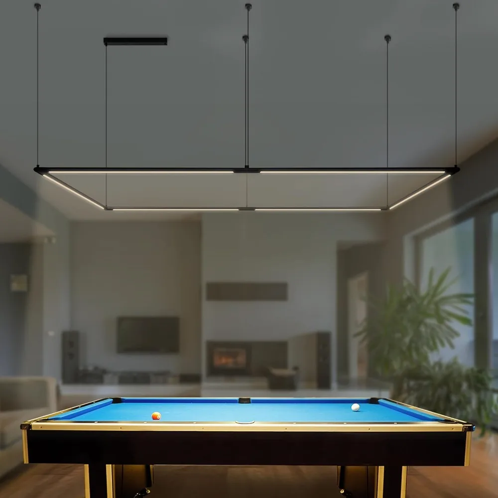 

LED Billiard & Pool Table Light, Adjustable Height & 360° Rotatable Light Angle - Cool White 4000K (49.6 x 98.5 inch)