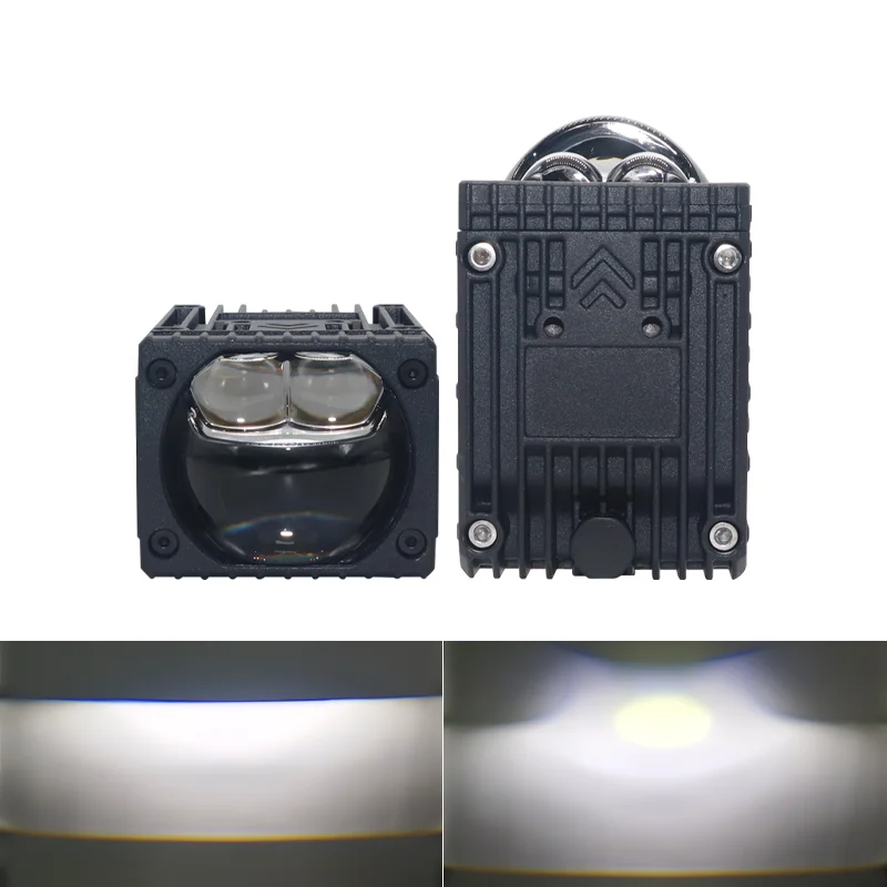 1.5Inch Double Headed Lens Bi LED Bifocal Projector Headlight 6000K High/Low + Laser Beam 10000lm Universal Renault Talisman