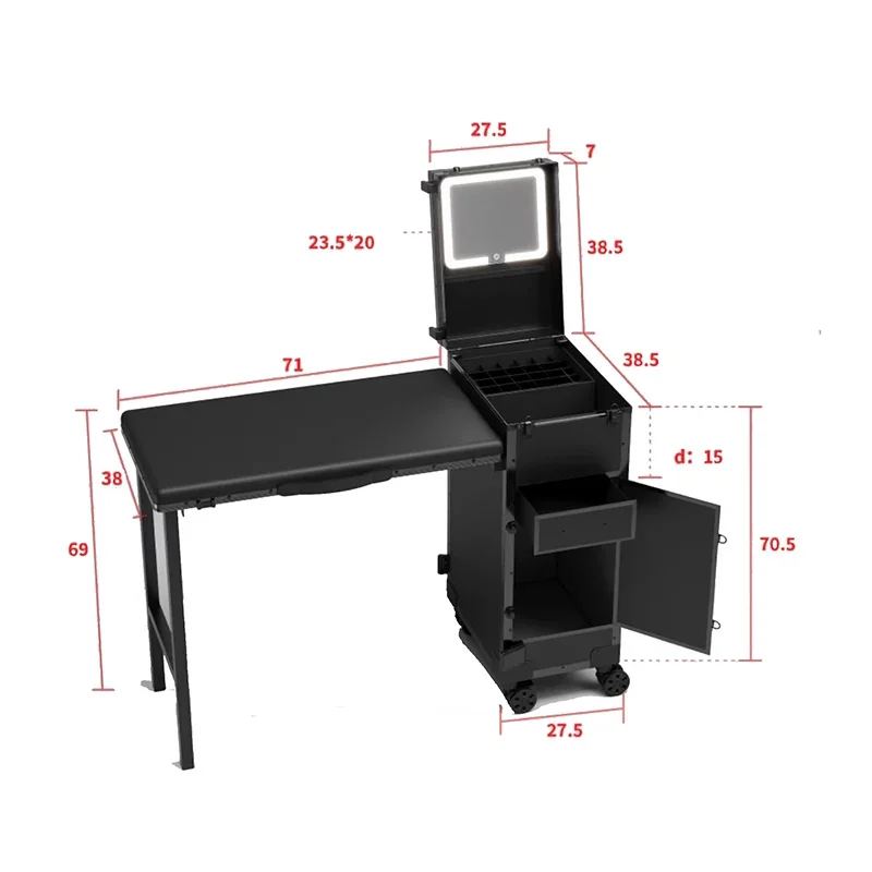 Foldable Storage Nail Table Multifunctional Modern Large Capacity Design Manicure Tables Simple Rustic Mesa Plegable Furniture