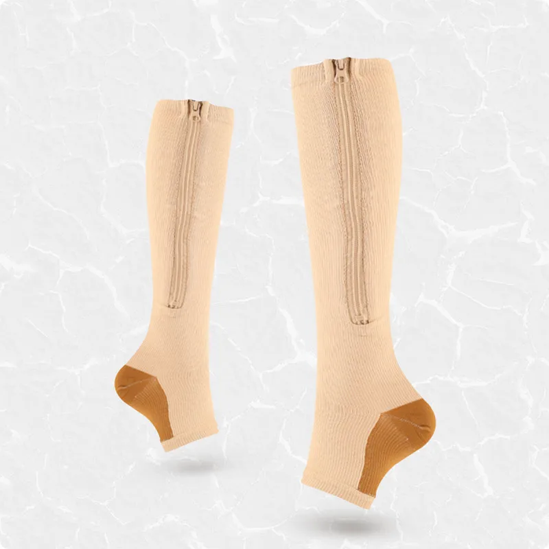 1 Paar Kompressionssocken mit Reißverschluss, Fettverbrennung, Radsocken, Laufen, schlanke Dornröschenbeine, Krampfadern-Präventionssocken für Herren – Detail 14