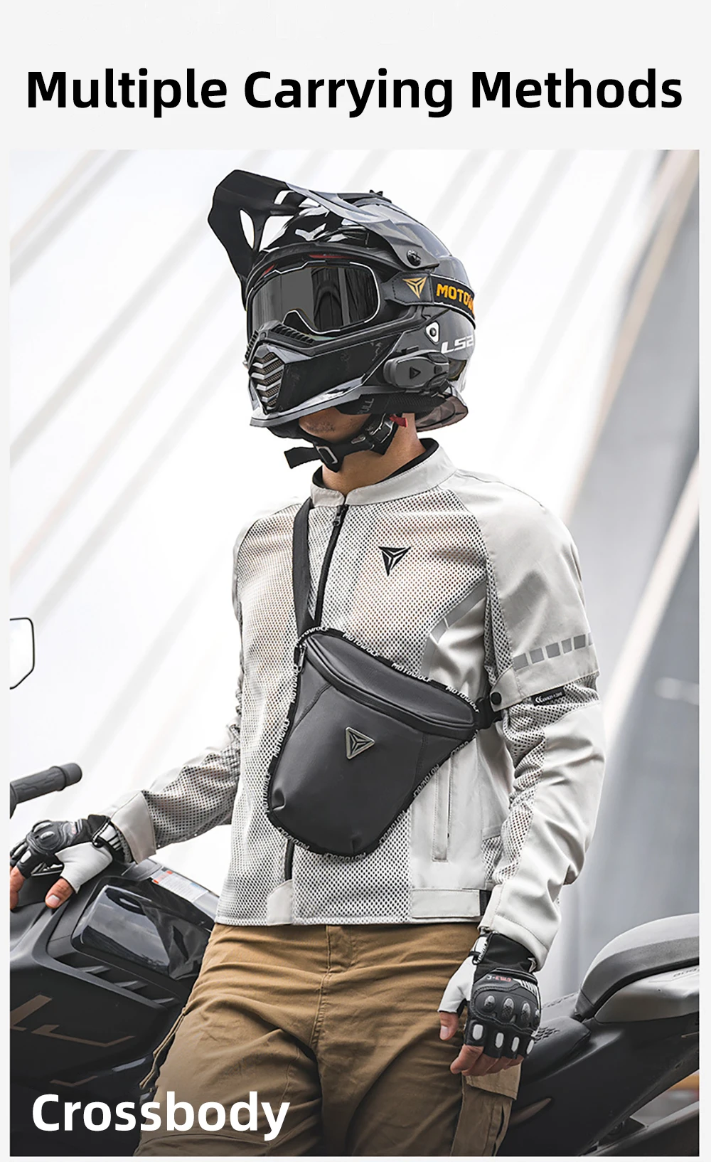 Riñonera para motocicleta, bolsa impermeable para pierna y bicicleta, ligera, informal, para montar en el muslo, deporte