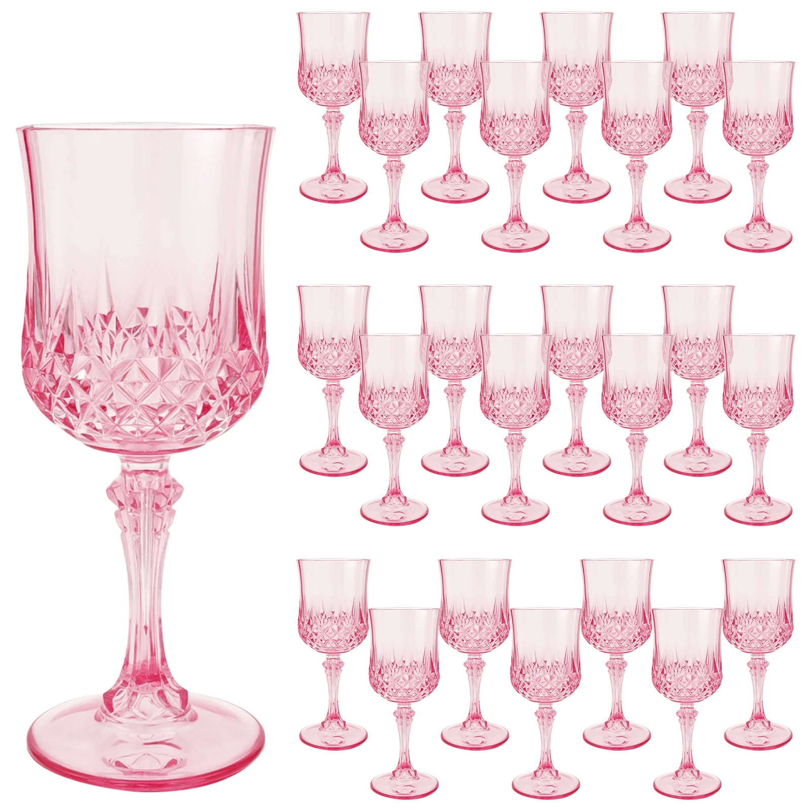 

24Pcs Plastic Champagne Glass Safe to Use Wine Glass Fade Resistant Wine Goblet Machine Washable Champagne Flute for Party