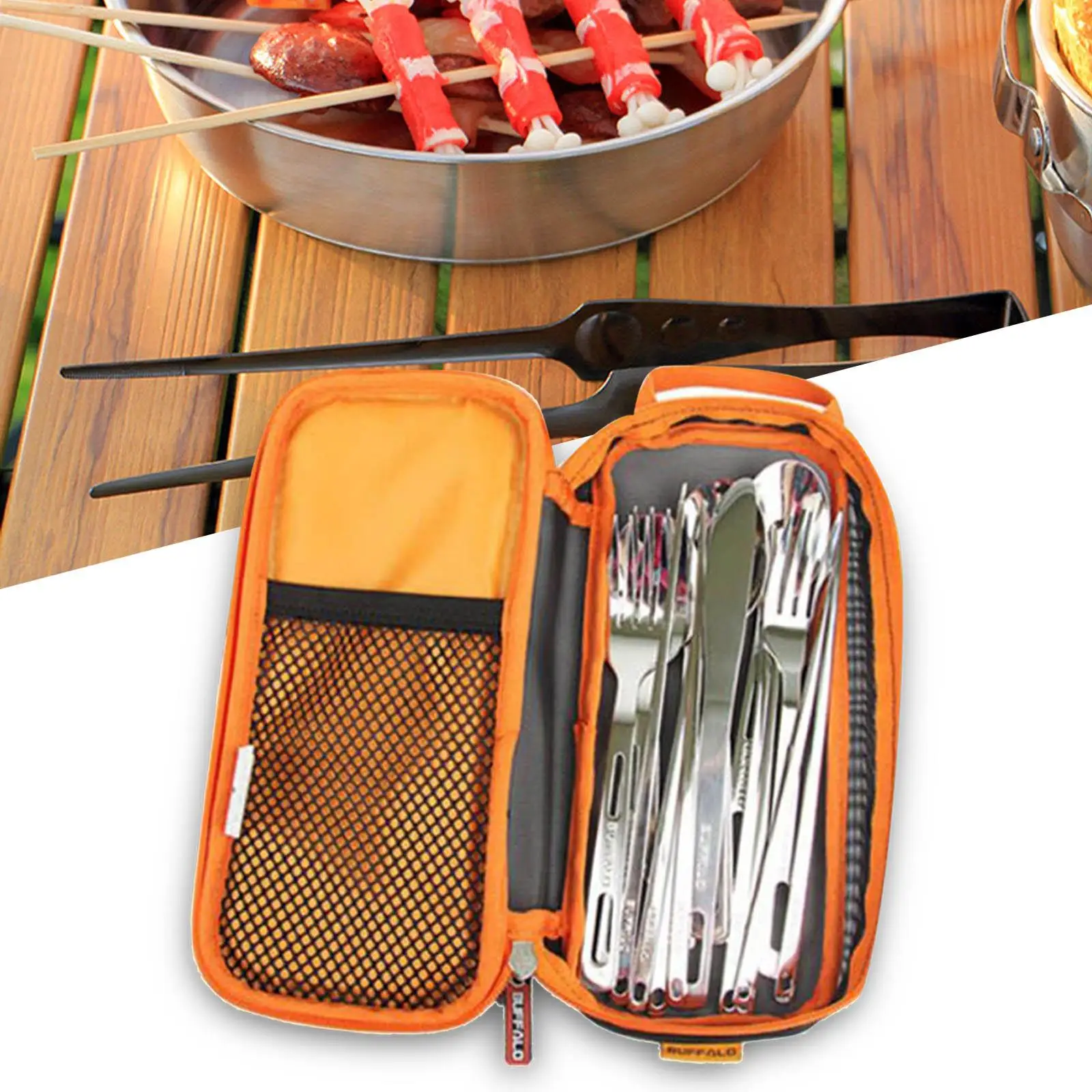 Storage Bag Holder Camping Hiking Outdoor Tableware Bags Chopsticks Spoon Fork Organizer for Outdoor Camping Hiking Picnic BBQ