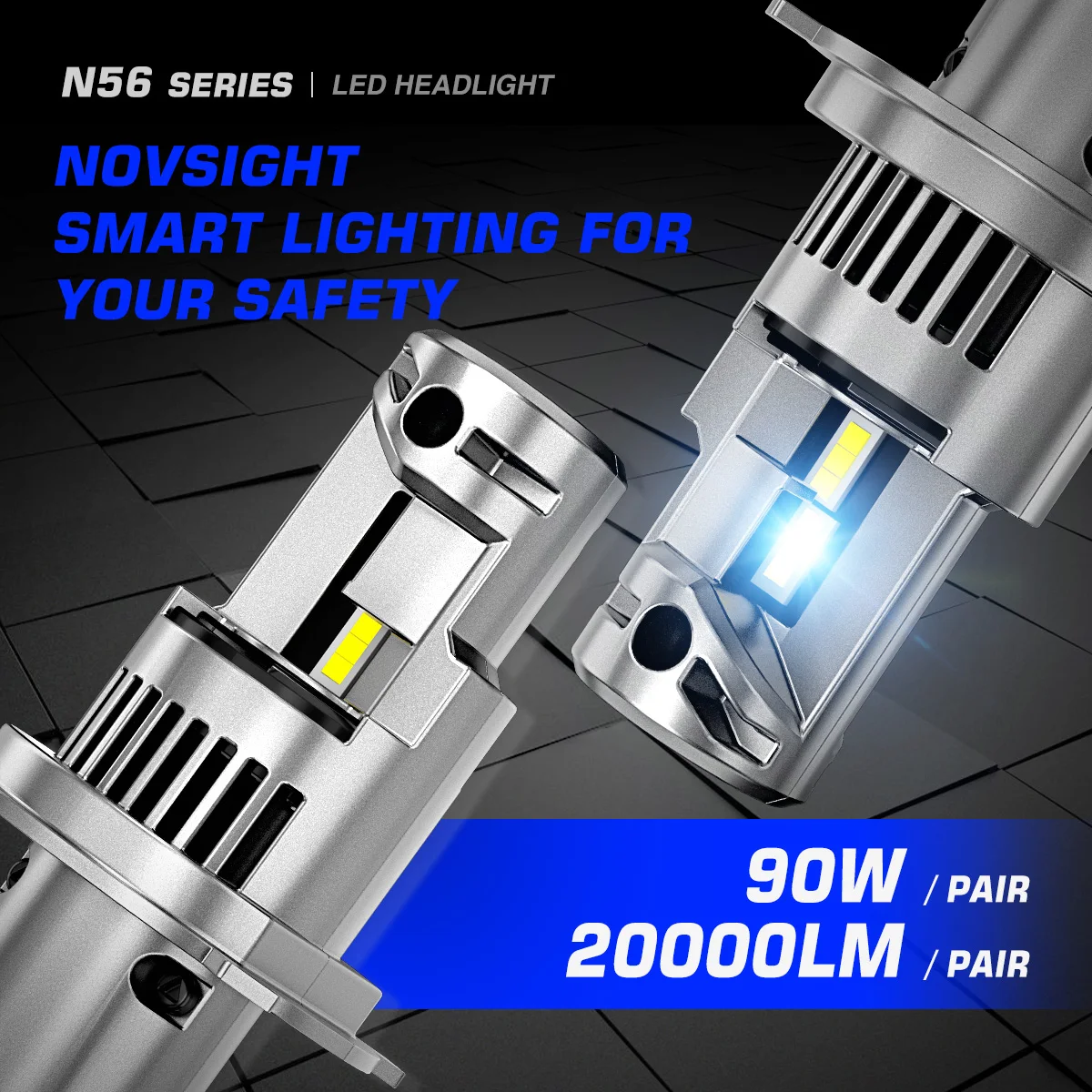 NOVSIGHT H4 LED Canbus Headlight H7 H8 H9 9005 HB3 9006 HB4 H1 H3 H13 9012 90W 20000LM High Power Mini Size 6500K White Car Lamp