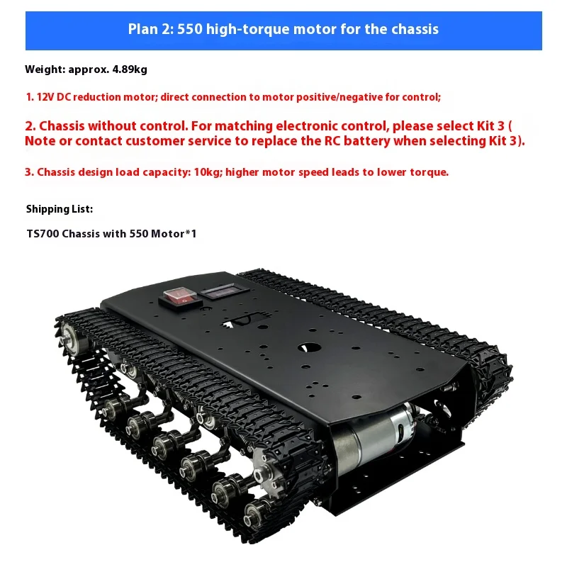 TS700 All-metal Tracked Chassis, Robotics Open Source Development