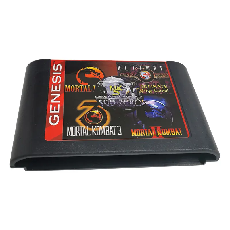 16 BIT MD MORTAL KOMBAT Multicart Collections - 5 in 1 Genesis Games Cartridge For Classic Mega Drive Original Console