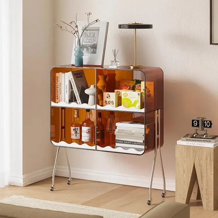 

Acrylic living room sofa side mobile rack storage modern simple wine dining side cabinet