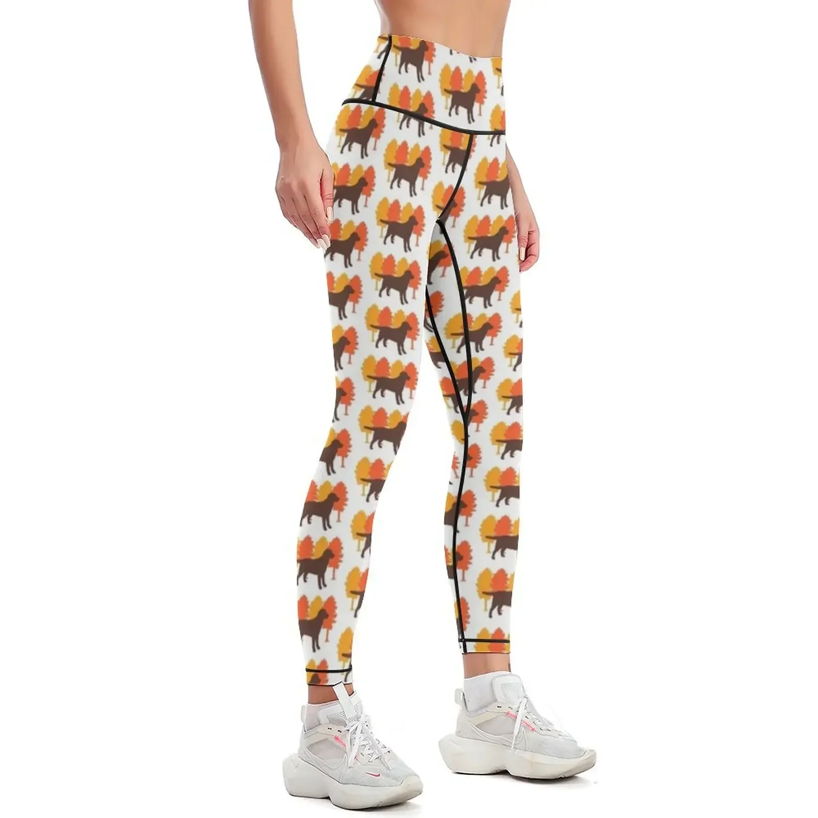 Autumn Trees Chocolate Labrador Silhouette Leggings sport pants for physical for girls Womens Leggings