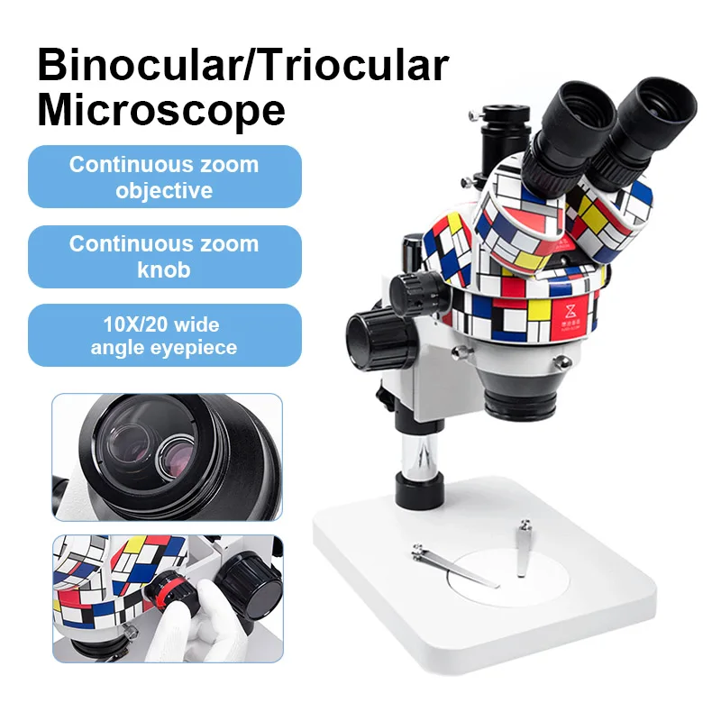 

QIANLI MEGA-MEGA 7-45x Zoom Binocular / Trinocular Microscope with 10X/20 Wide Angle Eyepiece Motherboard PCB Welding Microscope