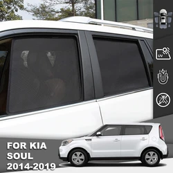 For Kia SOUL II 2014-2019 Magnetic Car Sunshade Front Windshield Mesh Frame Curtain Rear Side Window Sun Shade Shield