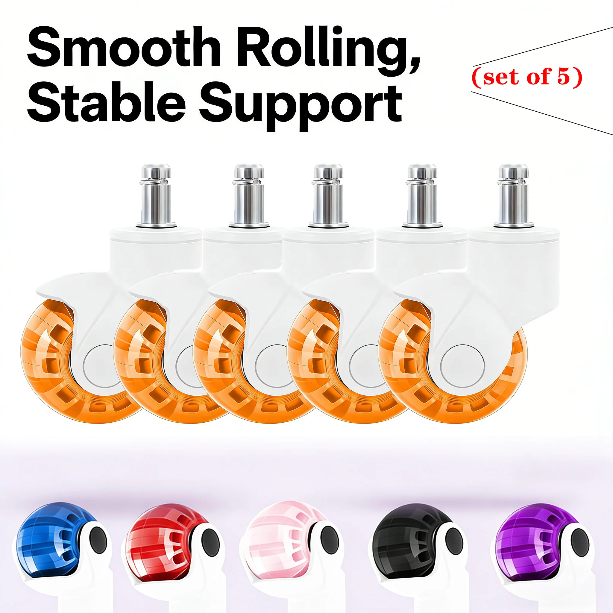 5-rotelle-trasparenti-in-pu-da-2-pollici-ruote-girevoli-silenziose-e-scorrevoli-per-sedia-da-ufficio-con-anelli-a-scatto-e-cuscinetti-da-11x22-mm