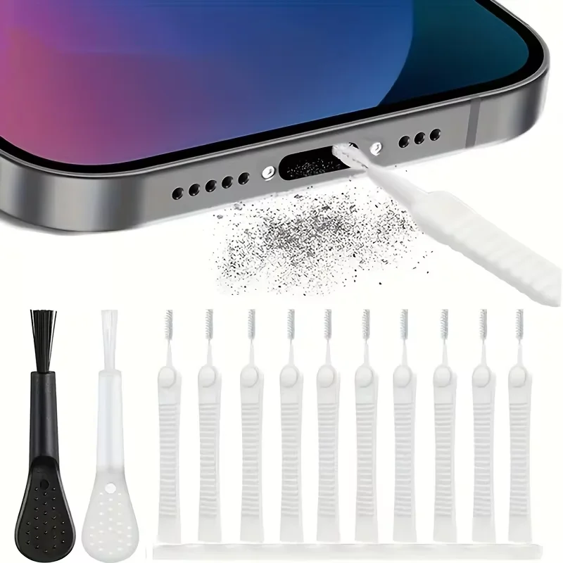 12pcs/set Impact Resistant Small Brush Holes, Gap Cleaning, Shower Head Cleaning, Phone Hole Cleaning, Keyboard Cleaning