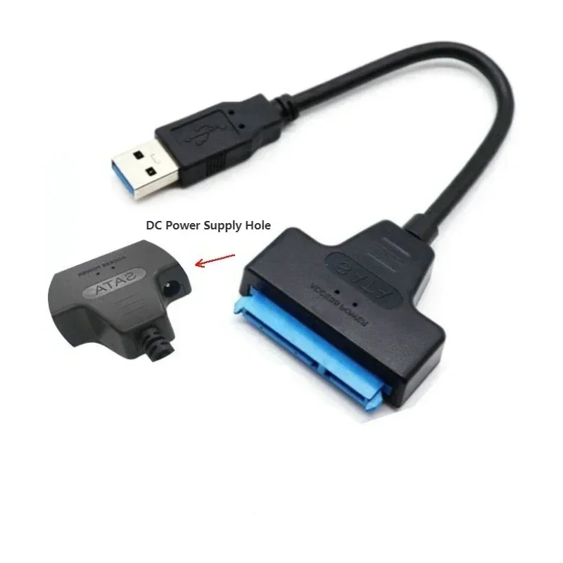 Cabo SATA para USB 3.0 / 2.0 de até 6 Gbps para disco rígido SSD externo de 2,5 polegadas SATA 3 Adaptador de 22 pinos USB 3.0 para cabo SATA III