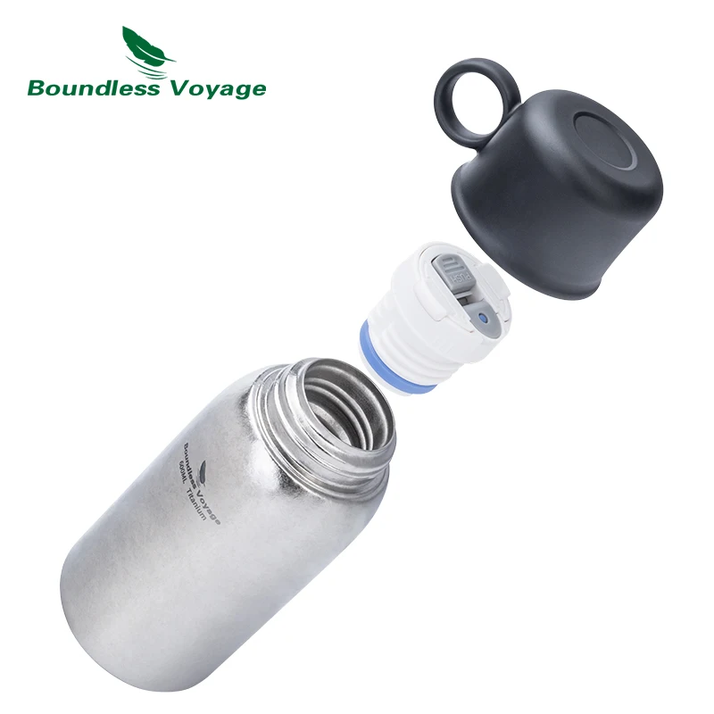 Boundless Voyage Titanium Vacuum Water Bottle  600ml / 20.29oz Double-Walled Vacuum Insulation for Coffee Tea and Drinks Ti3254D