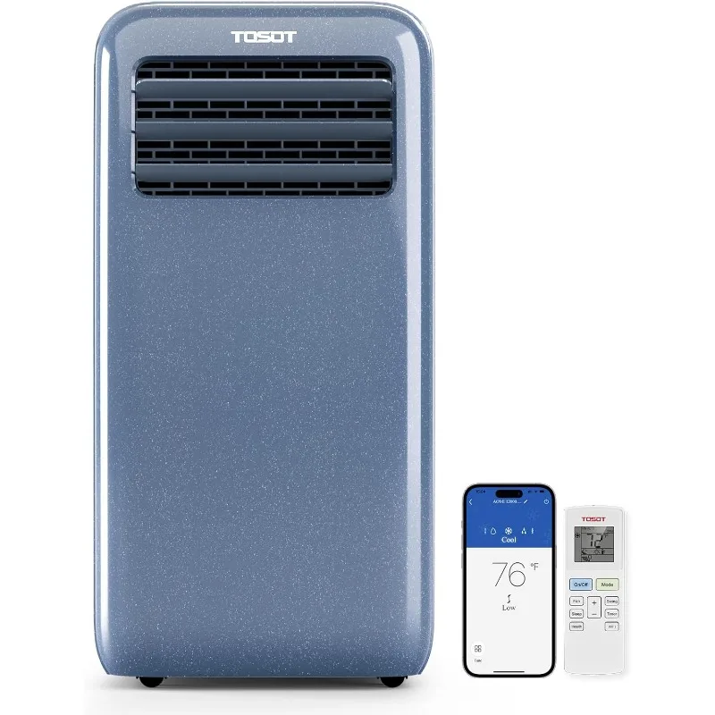 TOSOT 11,500BTU (8,000 BTU SACC) Controle WiFi de ar condicionado portátil, 3 em 1 AC, desumidificador, ventilador para salas de até 400 pés quadrados