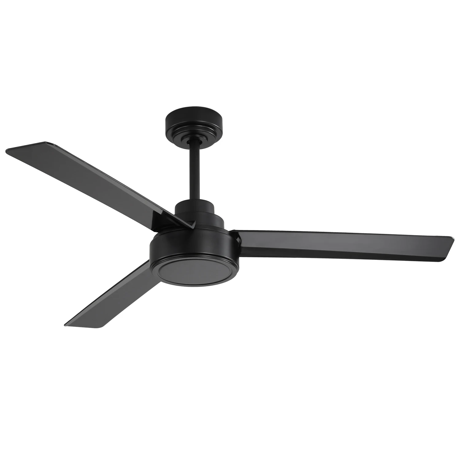 

52" Outdoor Ceiling Fan Without Light with Remote Control ,3 ABS Blades Farmhouse Ceiling Fan 6-speed Reversible DC Motor Black