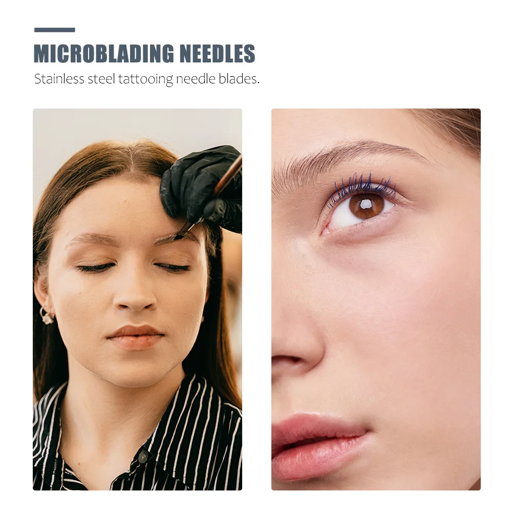 

30 шт. иглы для микроблейдинга из нержавеющей стали, стабильные, прочные, ручные, для татуировки бровей, портативные одноразовые принадлежности для татуировки