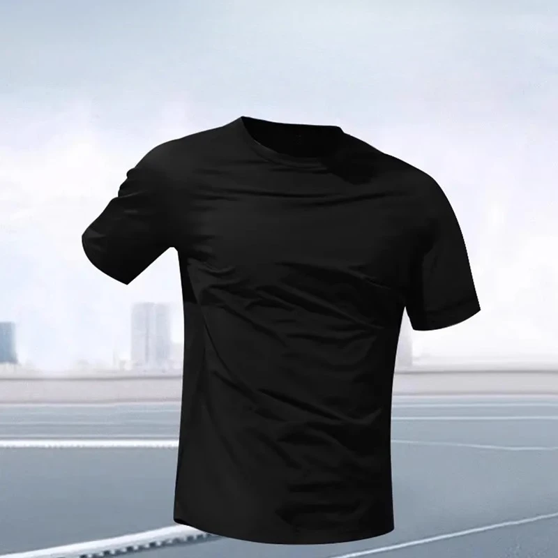 تي شيرت رياضي جديد مطبوع ثلاثي الأبعاد 2025 من ألياف البوليستر بلون سادة متعدد الاستخدامات للرجال والنساء سريع الجفاف وجيد التهوية.
