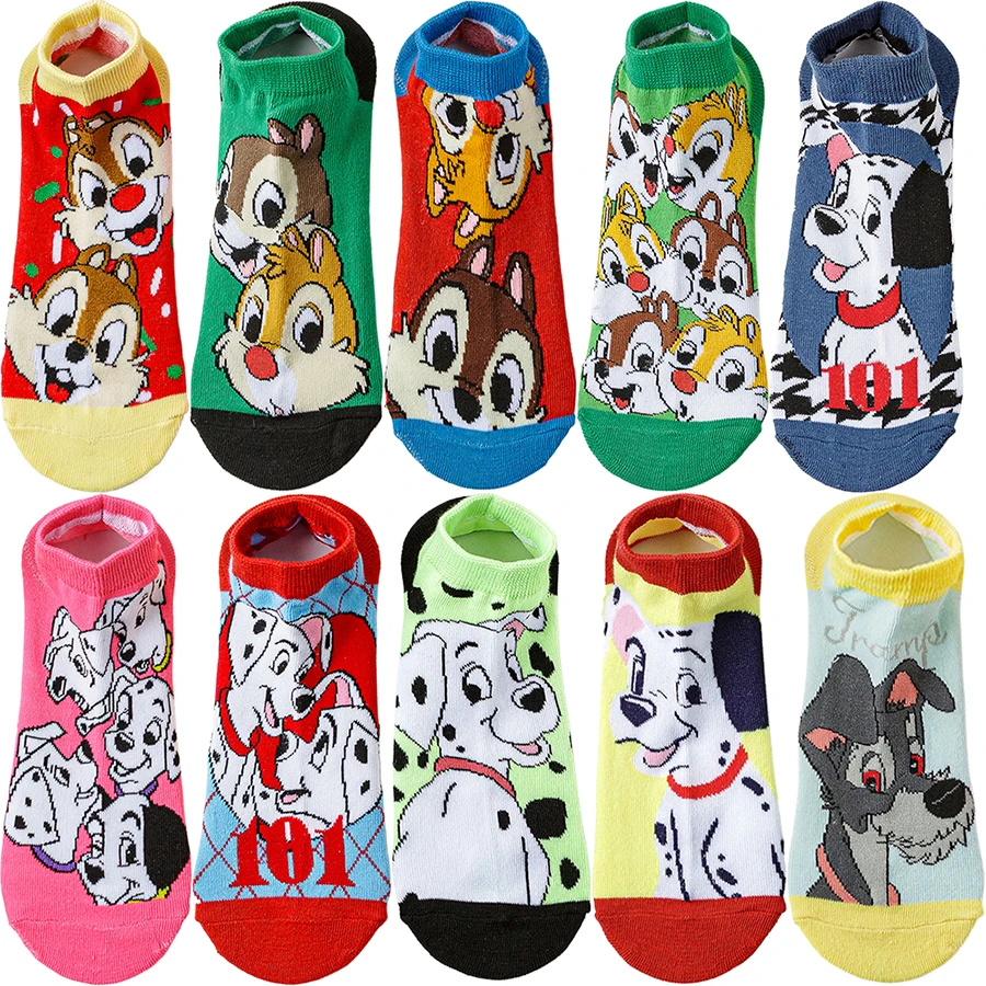 MINISO Disney Cartoon Anime Gamers Christmas Halloween Novelty Funny Happy Crazy Socks For Men Women Short Boat Calcetines