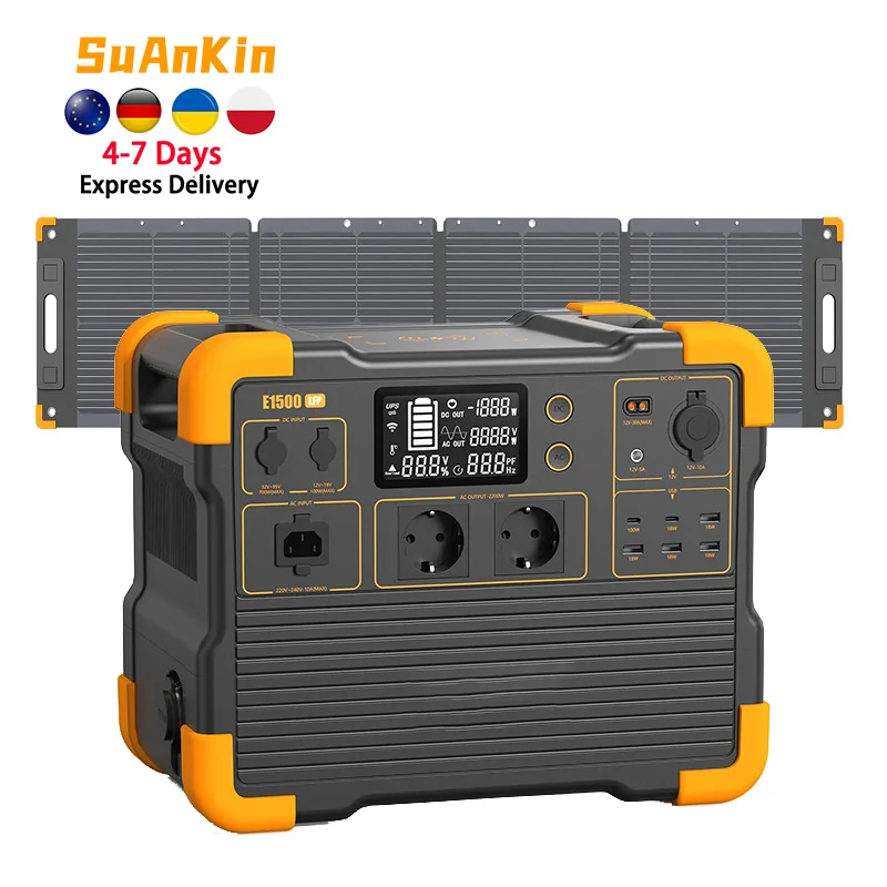 EU Stock 2200w 1536Wh Light Weight Portable Power Station, CE Certified, Compact Camping