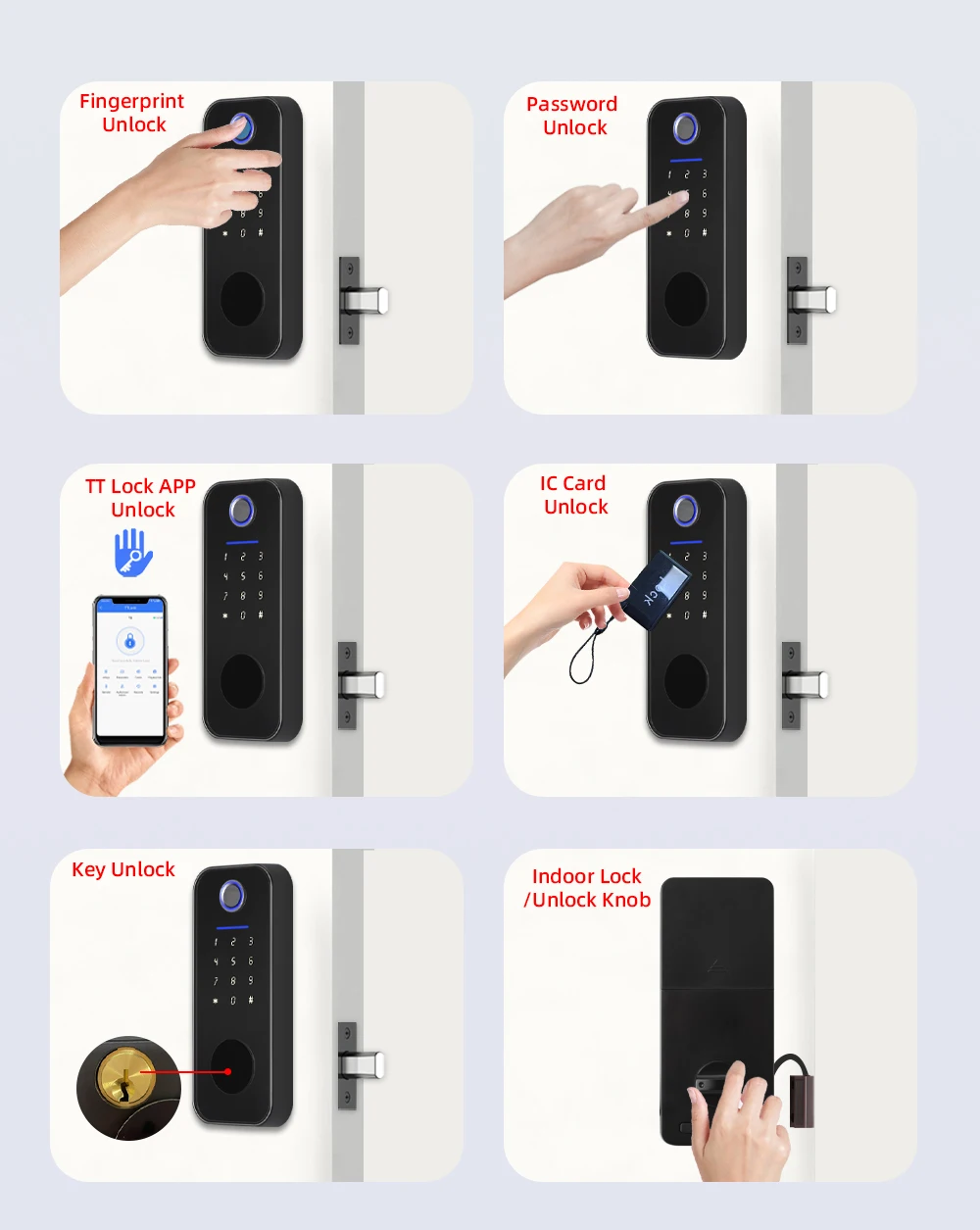 Imagem -03 - Digital Fingerprint Door Lock Deadbolt Lock Chave de Trava Senha Cartão App Desbloqueio Remoto Raykube-t3 tt