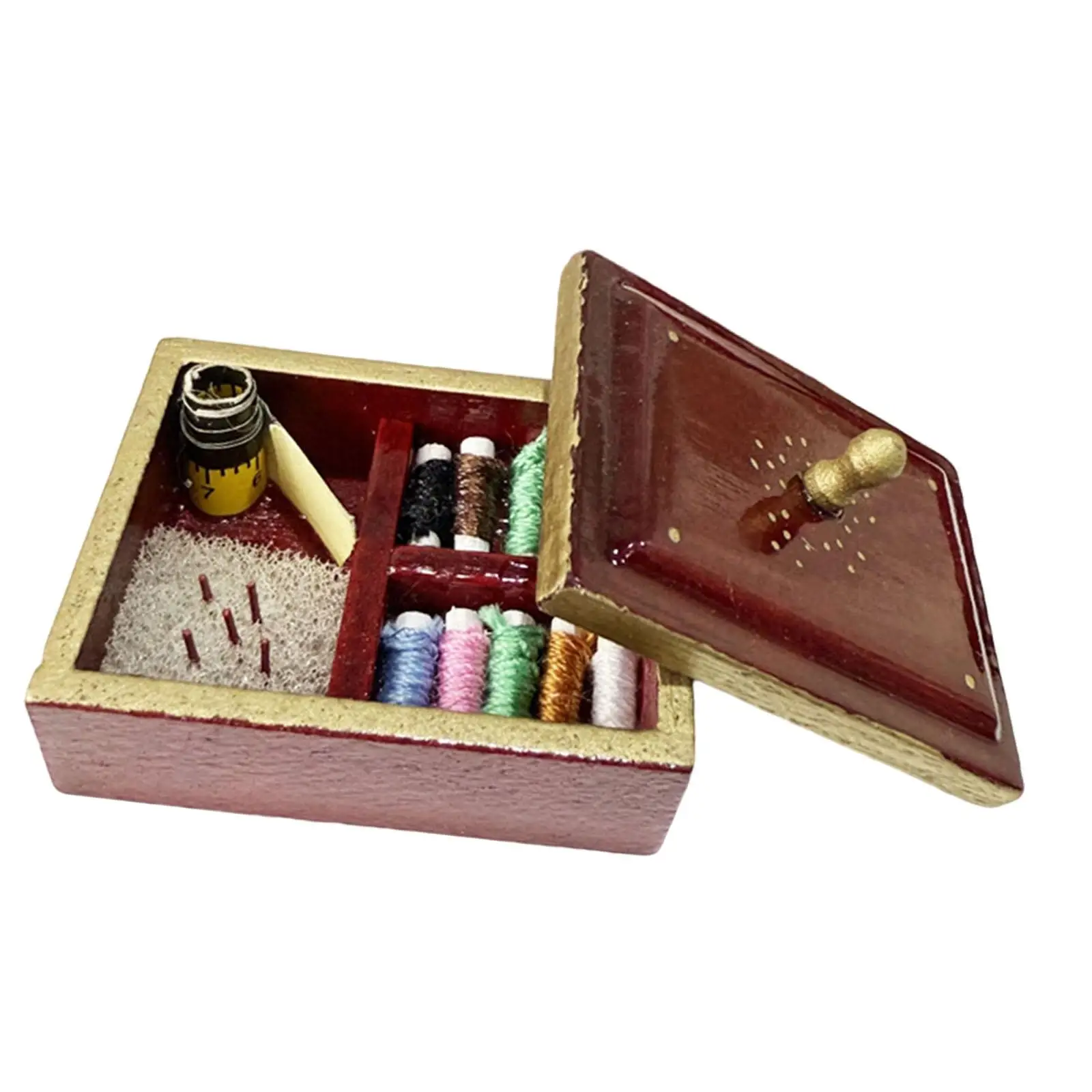 1/12 Scale Sewing Tool Kit Doll Accessories Decoration Life Scene Miniature Model for Household Sewing Room Home Ornaments