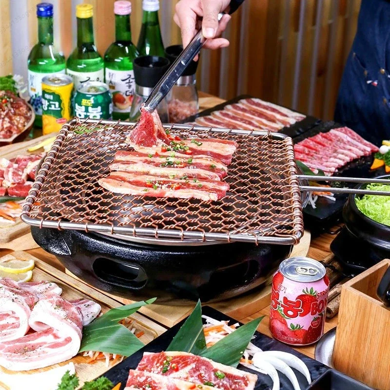 Carbon  Commercial Cast Iron Grill Charcoal Fire Grill Korean Grill Pot Household Pan