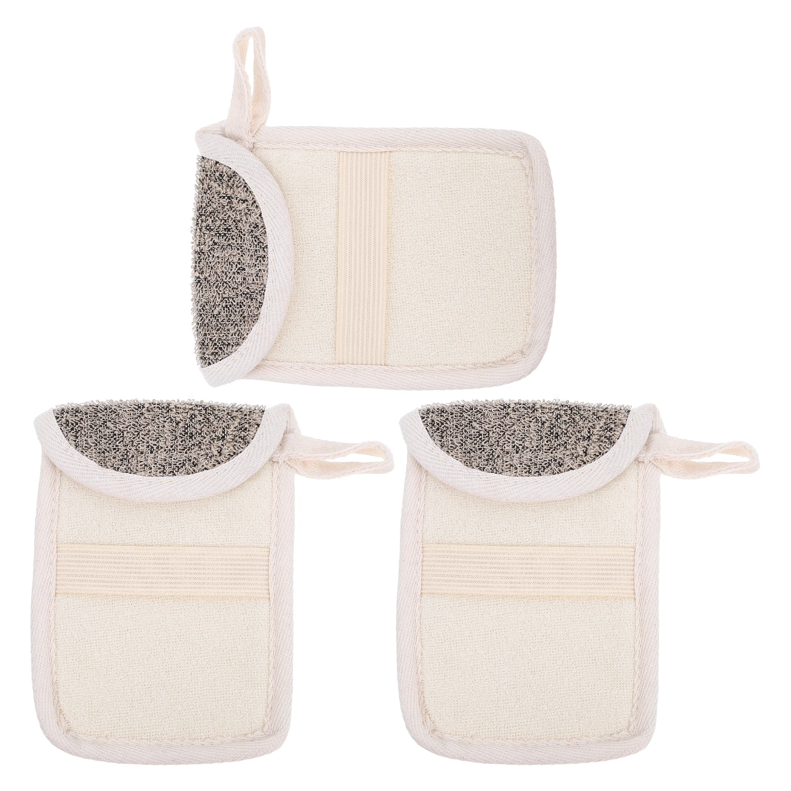 

3 Pcs Linen Soap Bags Foaming Mesh Saver Pouches H Flax Soap Bags made Storage Bathing Accessories Small Hanger Shower