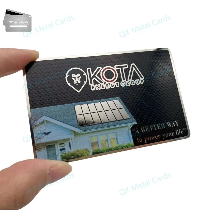 

Custom Shiny Silver Metal Business Cards Stainless Steel VIP Membership Cards Personalized Logo Luxury Metal Card