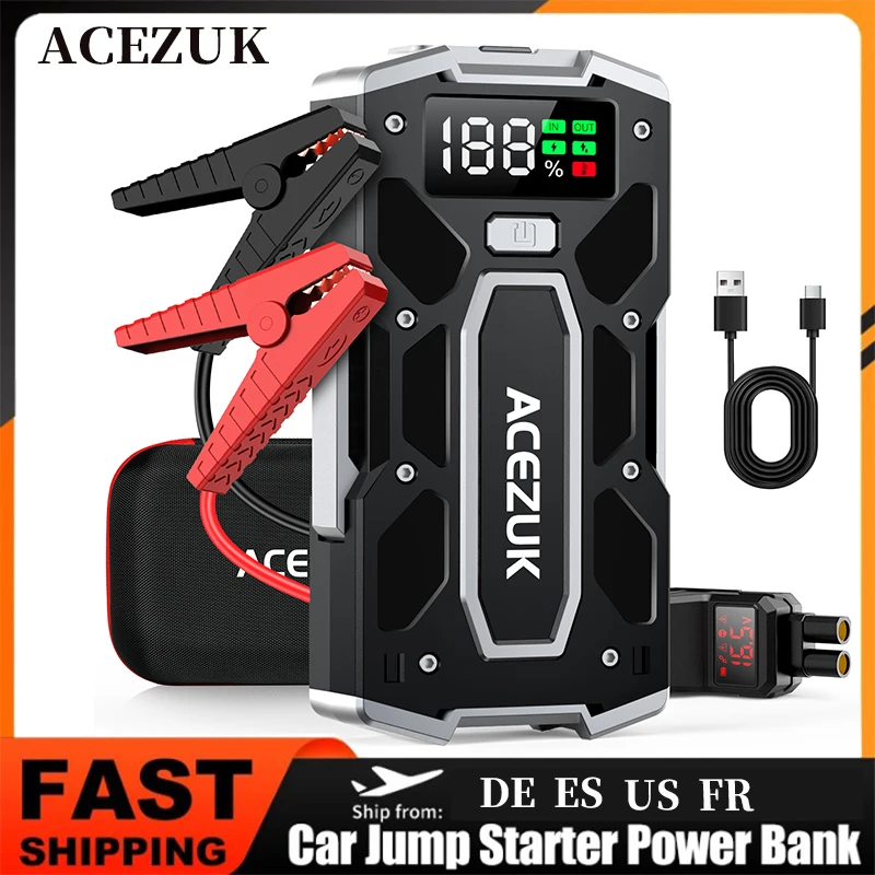 

12V Portable Car Jump Starter 4000A Auto Battery Booster Charger Car Emergency Booster 21800mAh Power Bank Starting Device