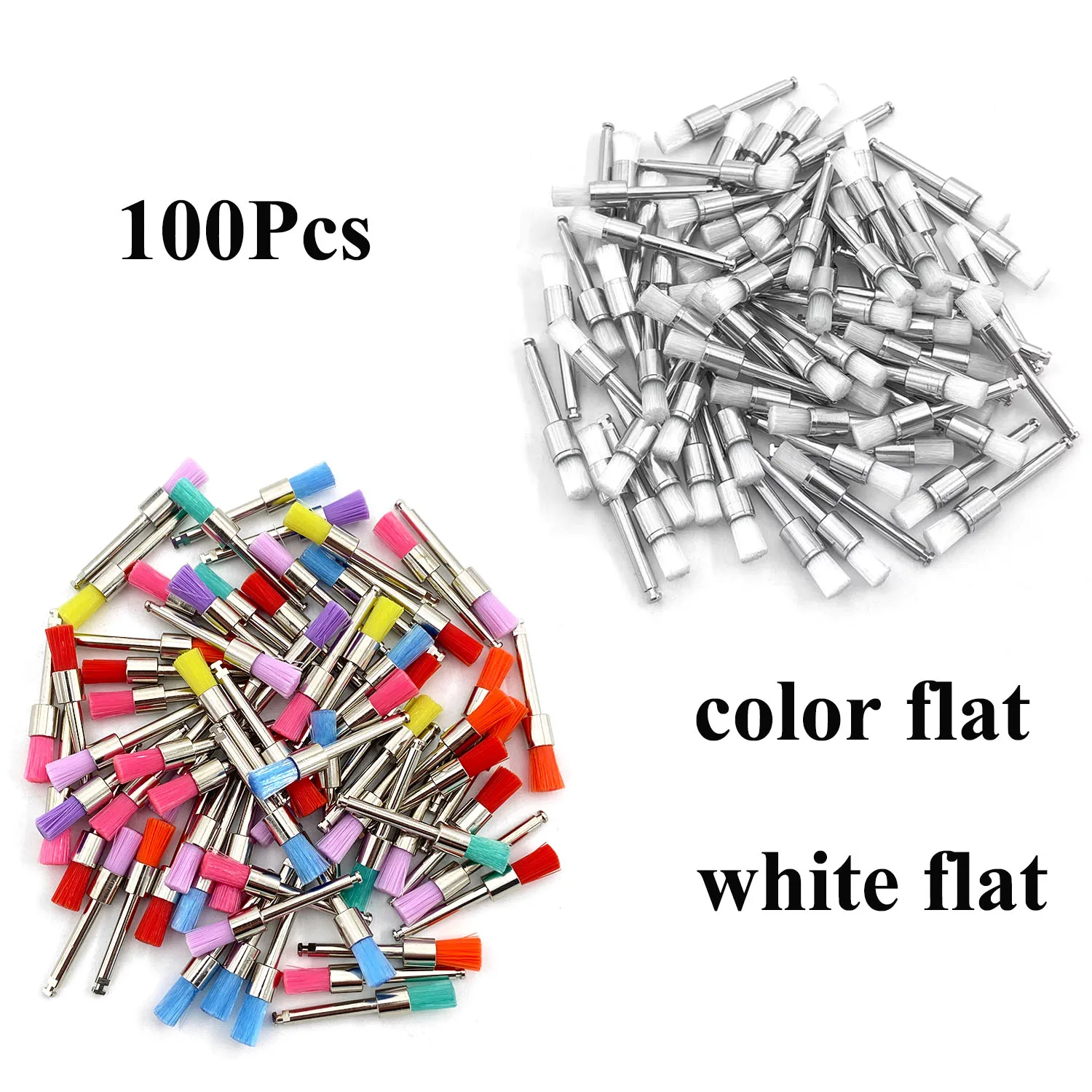 

100pcs/Bag Dental Materials Prophy Prophylaxis Brush Colour White Nylon Polishing Brushes RA Shank Dentistry Polisher